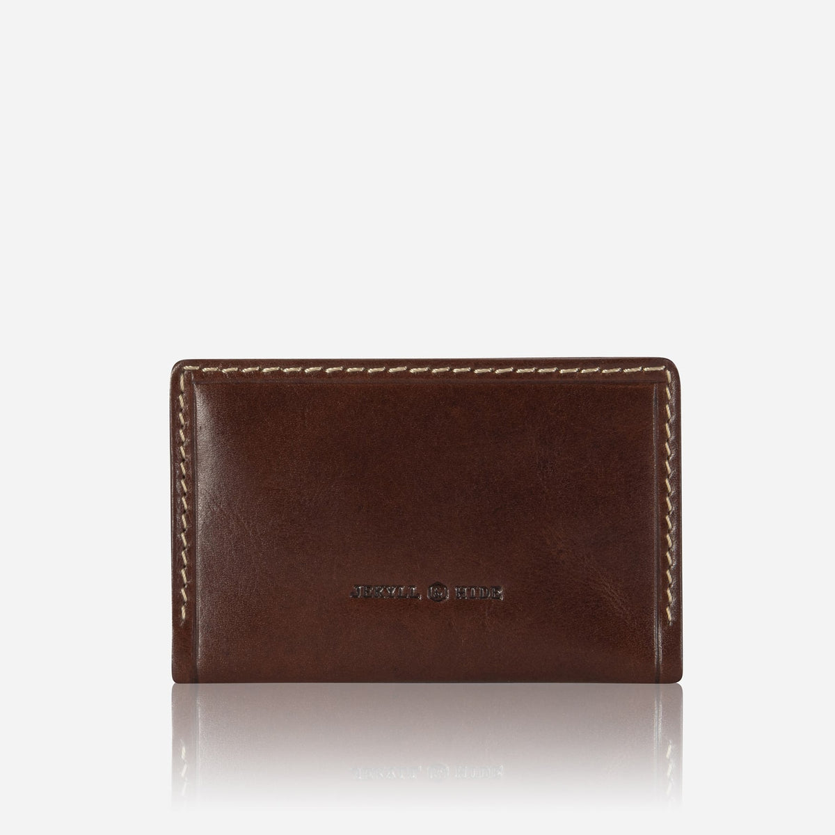 Jekyll and Hide - Money Clip Card Holder - Black | Mocha | Tan in rich brown leather with refined stitching.