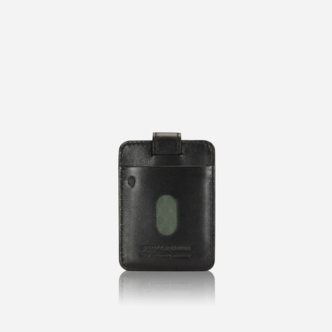 Jekyll and Hide - Compact Tab Card Holder - Black | Mocha | Tan - sleek leather card holder for up to 8 cards.