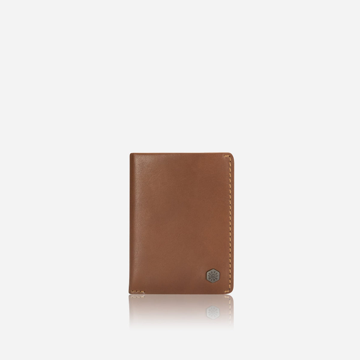 Jekyll & Hide - Slim Elasticated Card Holder - Mocha | Black | Tan in brown leather with a sleek design and RFID security features.