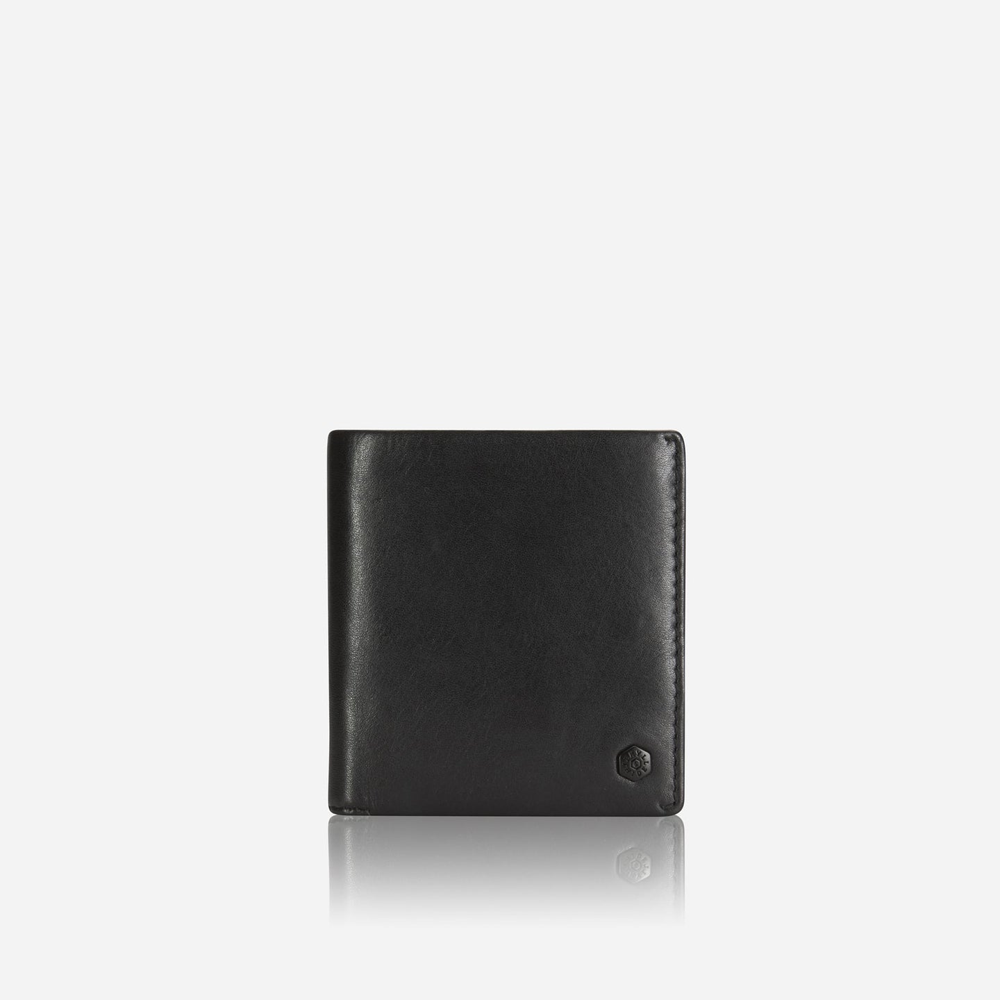 Jekyll and Hide - Slim Bifold Card Holder With Coin Purse - Black | Tan | Mocha in sleek black leather with a minimalist design.