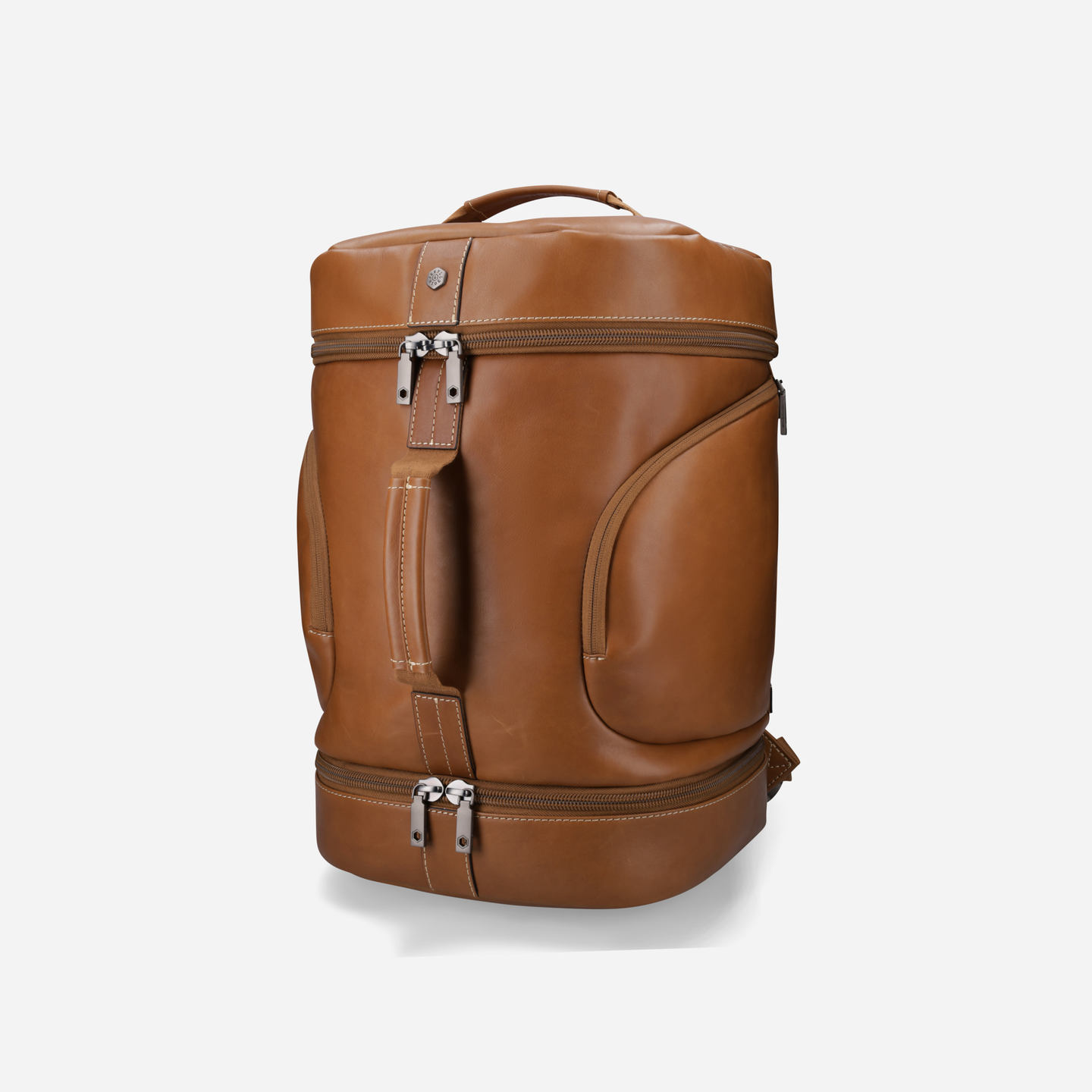 Jekyll and Hide - Large Travel Backpack - Colt - OVERSIZE PARCEL side view in luxurious leather with zippers