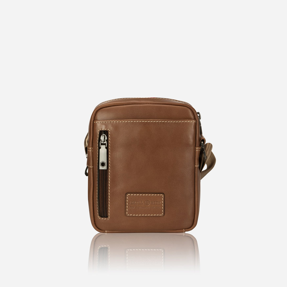 Jekyll and Hide - Small Crossbody Organiser - Mocha | Tan | Black, stylish leather crossbody bag in mocha
