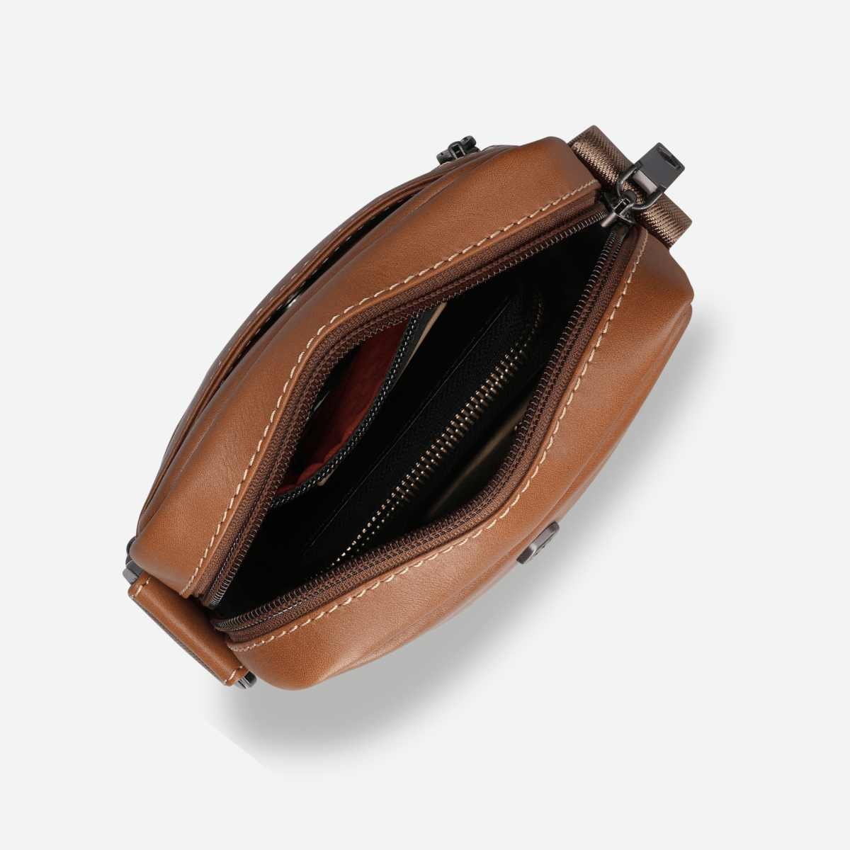 Jekyll and Hide - Small Crossbody Organiser - Mocha | Tan | Black