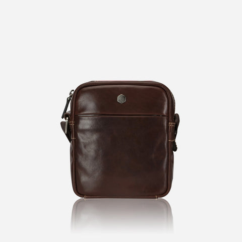 Jekyll and Hide - Small Crossbody Organiser - Mocha | Tan | Black in dark brown leather, perfect for daily use.