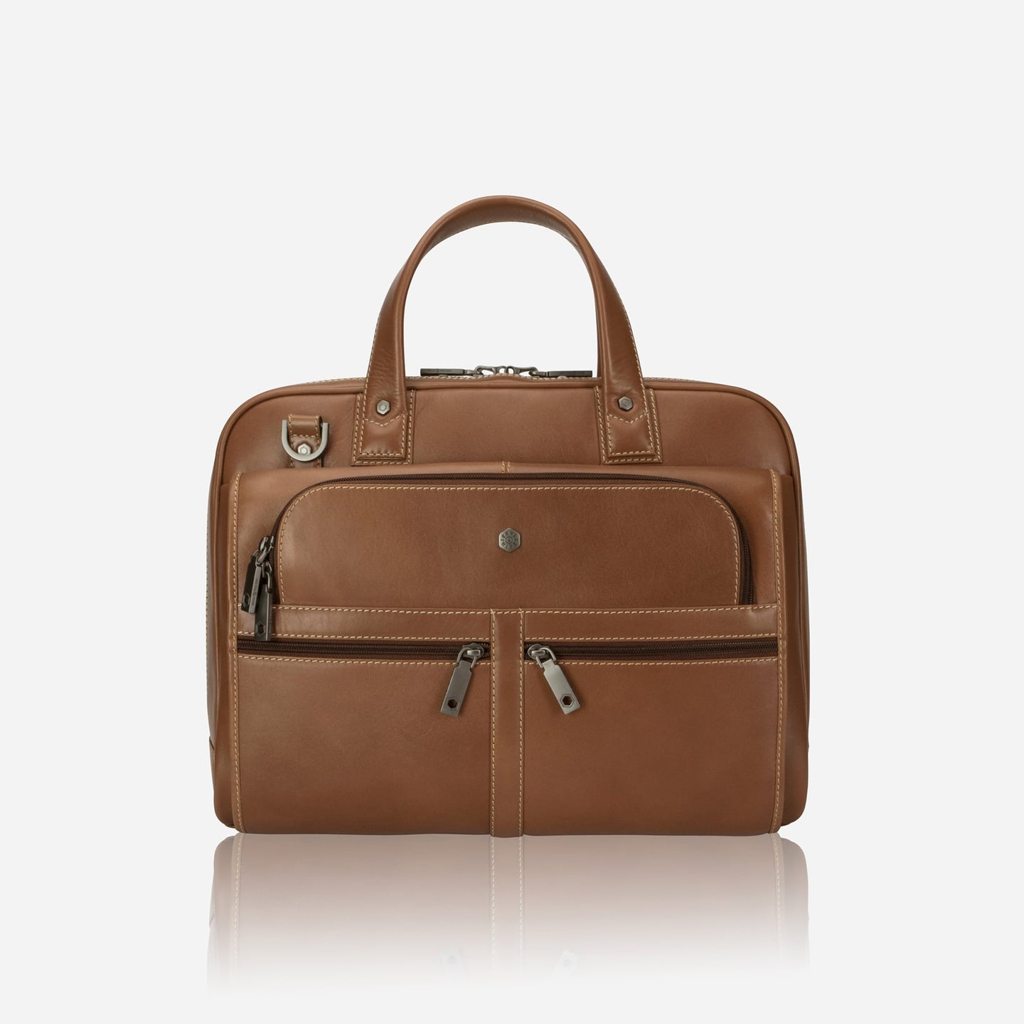 Jekyll and Hide - Large Multi Compartment Briefcase - Mocha | Colt - OVERSIZE PARCEL in rich mocha leather.