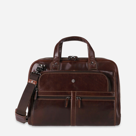 Jekyll and Hide - Large Multi Compartment Briefcase - Mocha | Colt - OVERSIZE PARCEL
