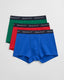 GANT - 3 Pack Mixed Trunks - Red, Green, Blue