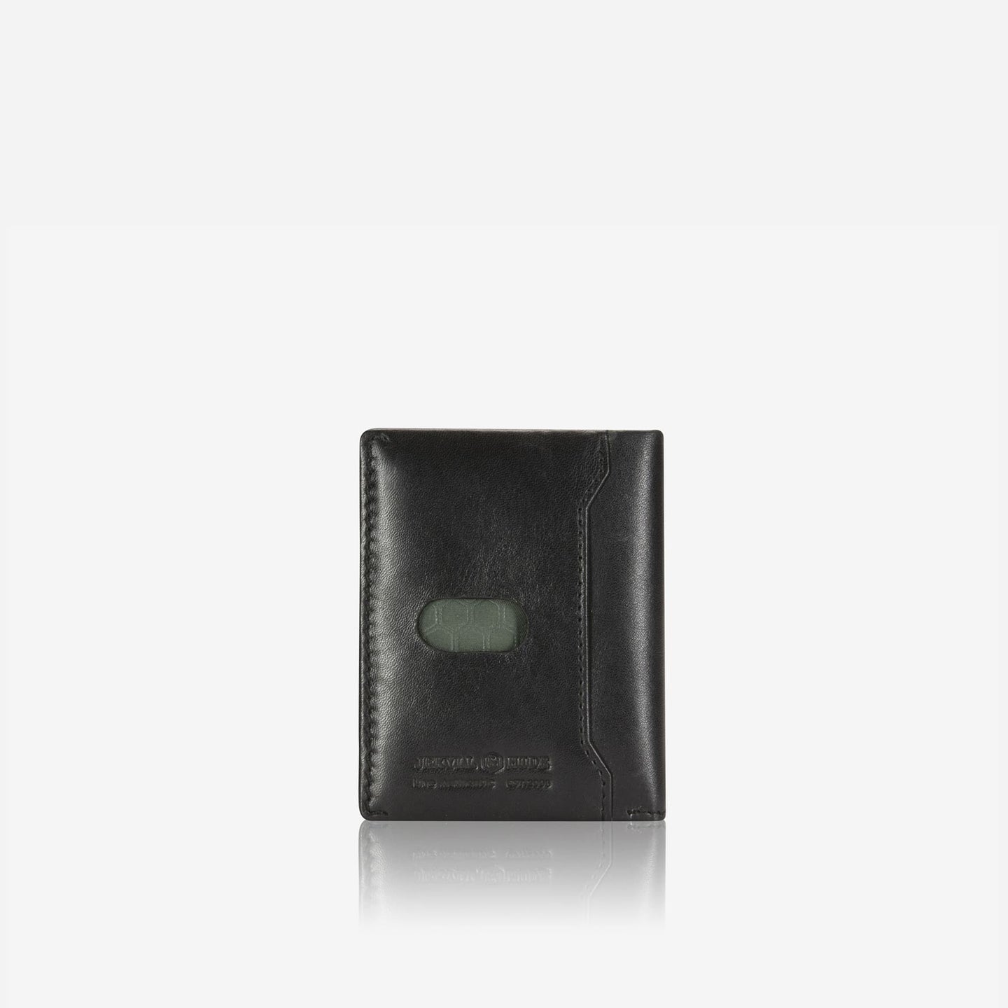 Jekyll and Hide - Slim Card Holder - Tan | Black | Mocca in sleek black leather with hidden stud closure.