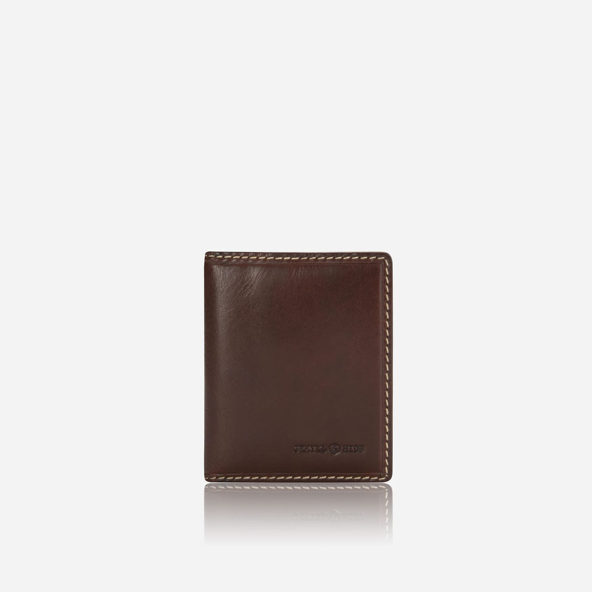 Jekyll and Hide - Slim Card Holder - Tan | Black | Mocca - sleek brown leather card holder with hidden stud closure.