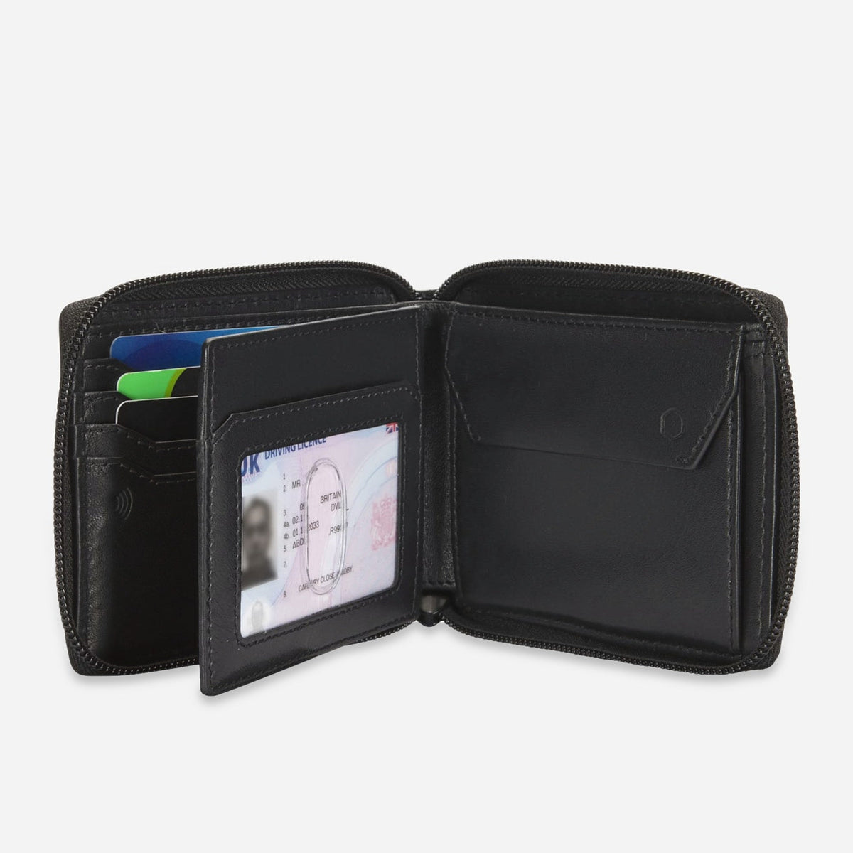 Jekyll and Hide - Large Zip Around Wallet With Coin Pouch - Mocha | Black | Tan