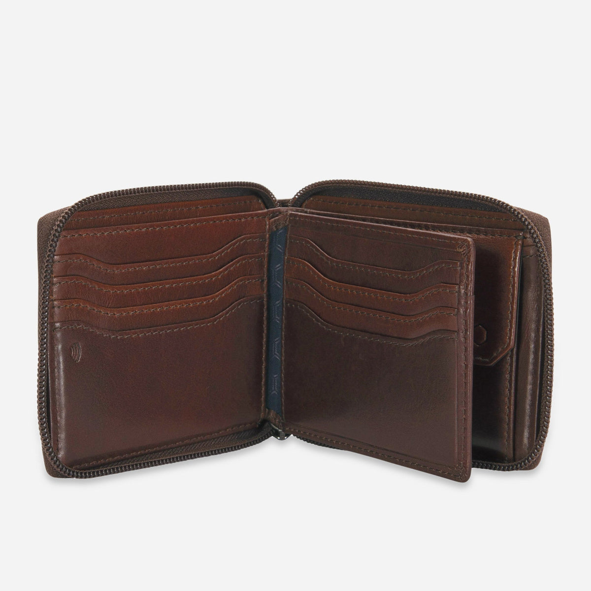 Jekyll and Hide - Large Zip Around Wallet With Coin Pouch - Mocha | Black | Tan