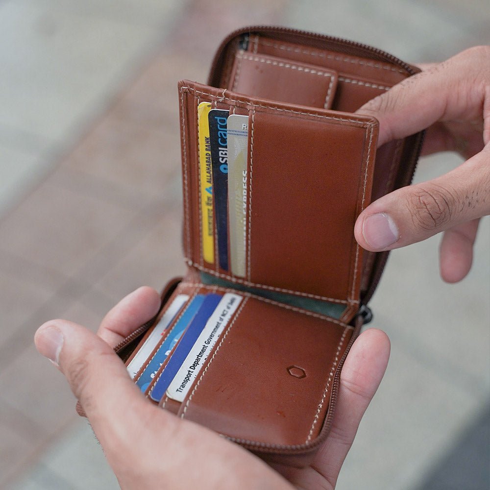 Jekyll and Hide - Large Zip Around Wallet With Coin Pouch - Mocha | Black | Tan