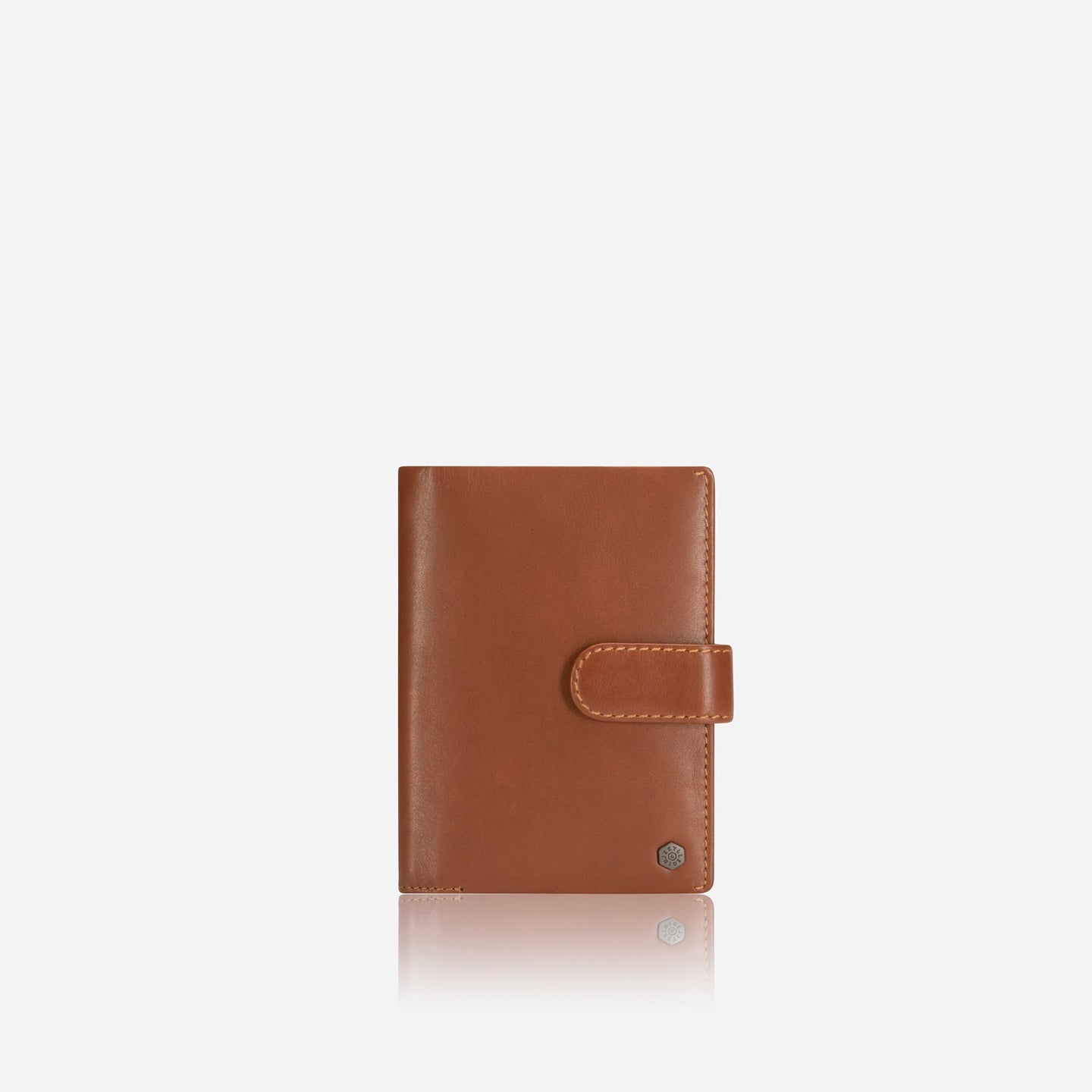 Jekyll and Hide - Passport Wallet And Organiser - Tan | Mocha in smooth tan leather with secure button closure.