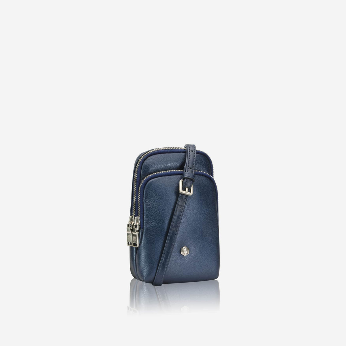 Jekyll and Hide - Womens Small Mobile Phone Sling Purse - Multiple Colours in navy leather.