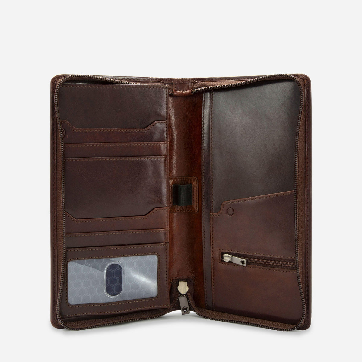 Jekyll and Hide - Large Zip-Around Travel And Passport Organiser - Tan | Mocha | Black