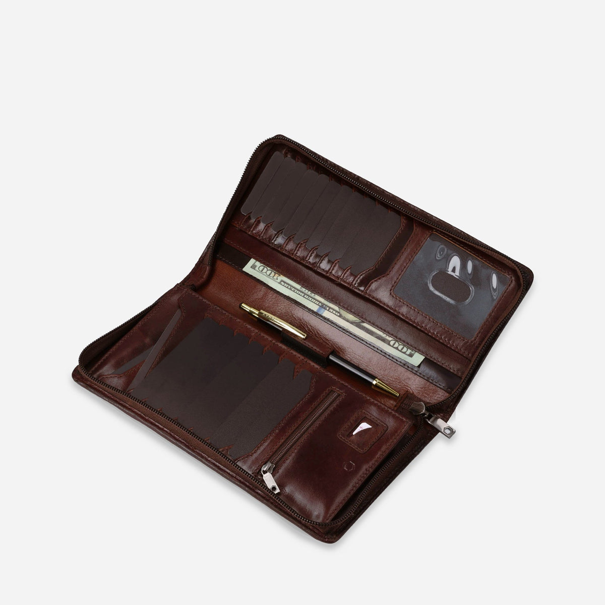 Jekyll and Hide - Large Zip-Around Travel And Passport Organiser - Tan | Mocha | Black