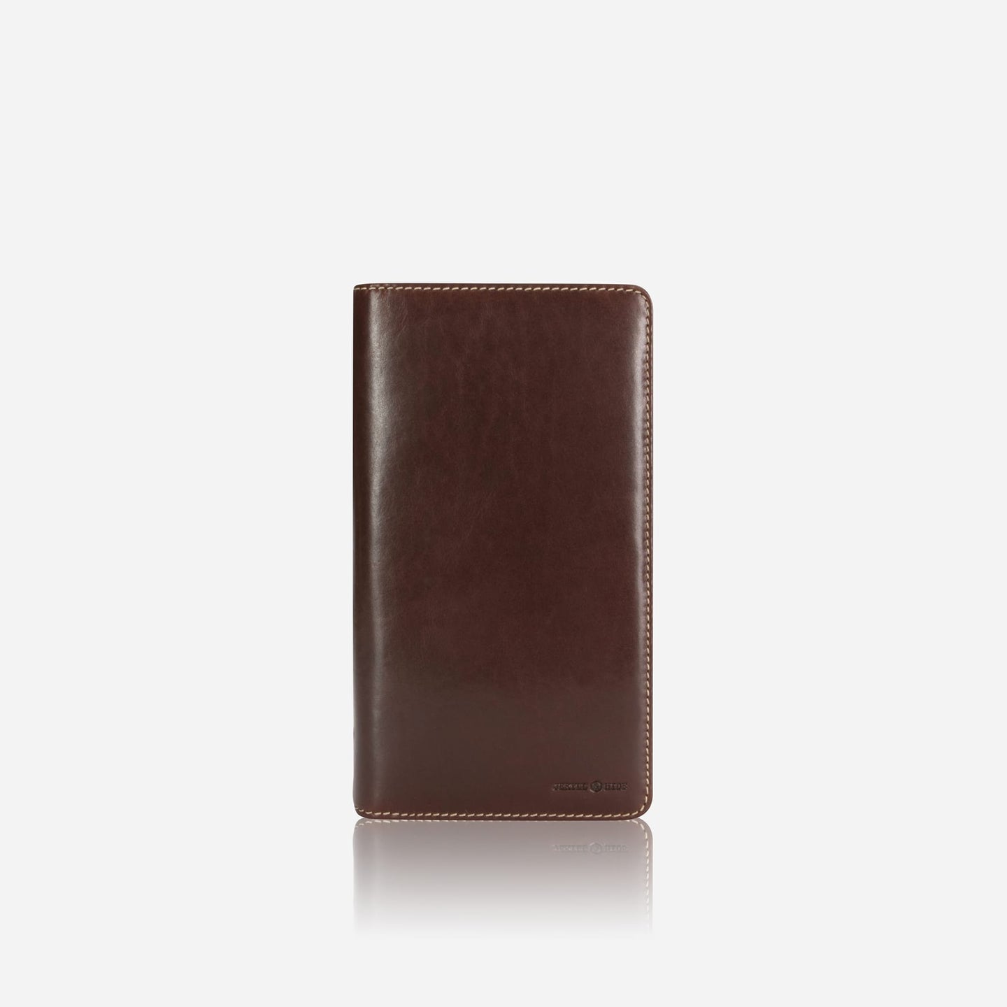 Jekyll and Hide - Large Zip-Around Travel And Passport Organiser - Tan | Mocha | Black in rich brown leather.