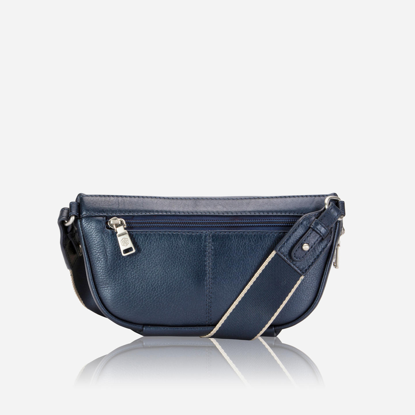 Jekyll and Hide - Womens Osaka Slim Leather Waist Bag - Tan and Multiple Colours in navy blue leather with adjustable strap.