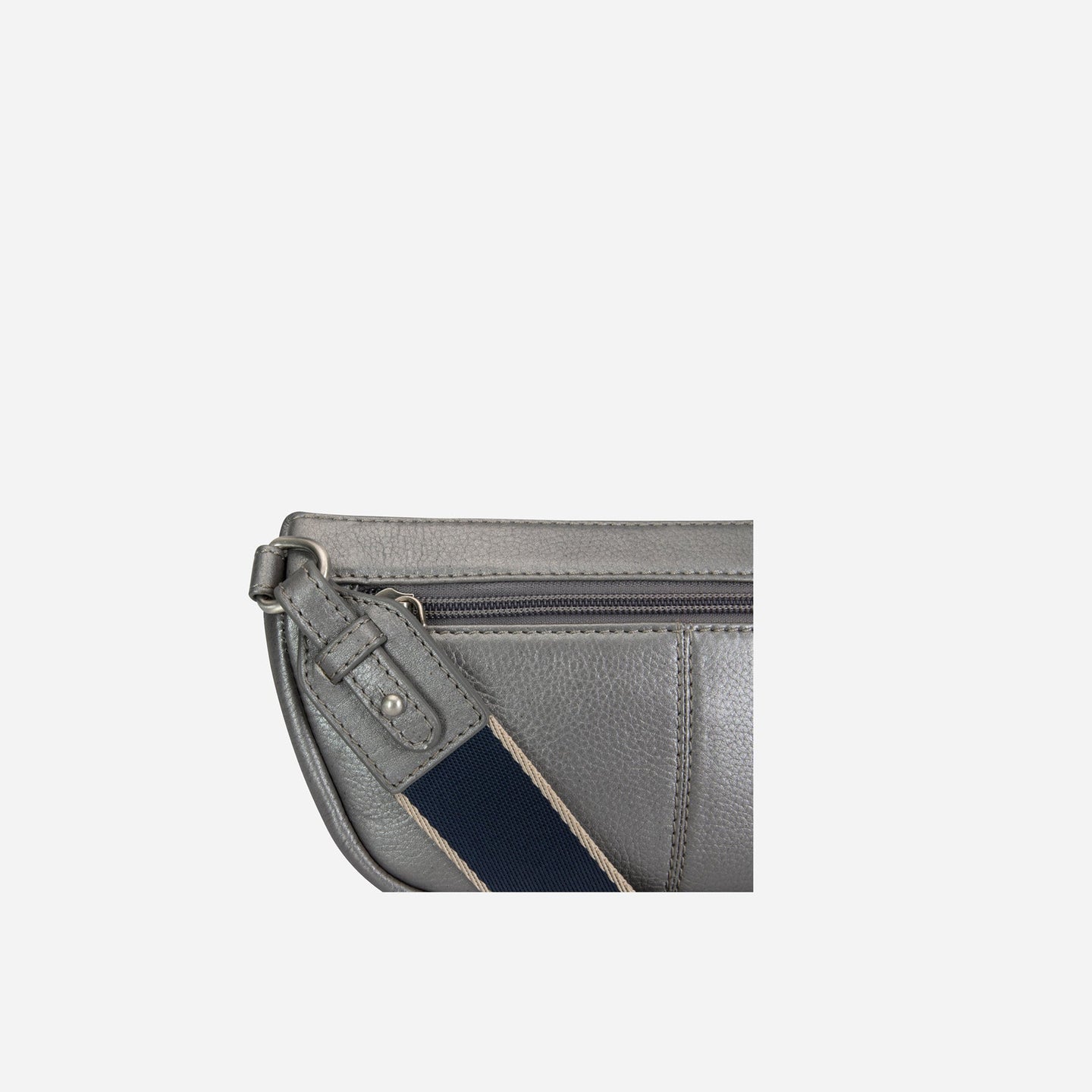 Jekyll and Hide - Womens Osaka Slim Leather Waist Bag - Tan and Multiple Colours showing stylish zip and strap detail.