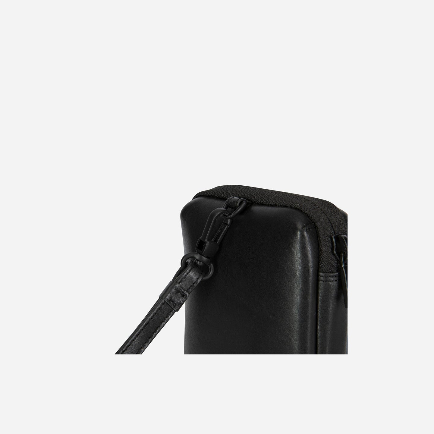 Jekyll and Hide - Compact Zip Around Cable Pouch - Tan | Black | Mocha side view showcasing zipper and strap detail.