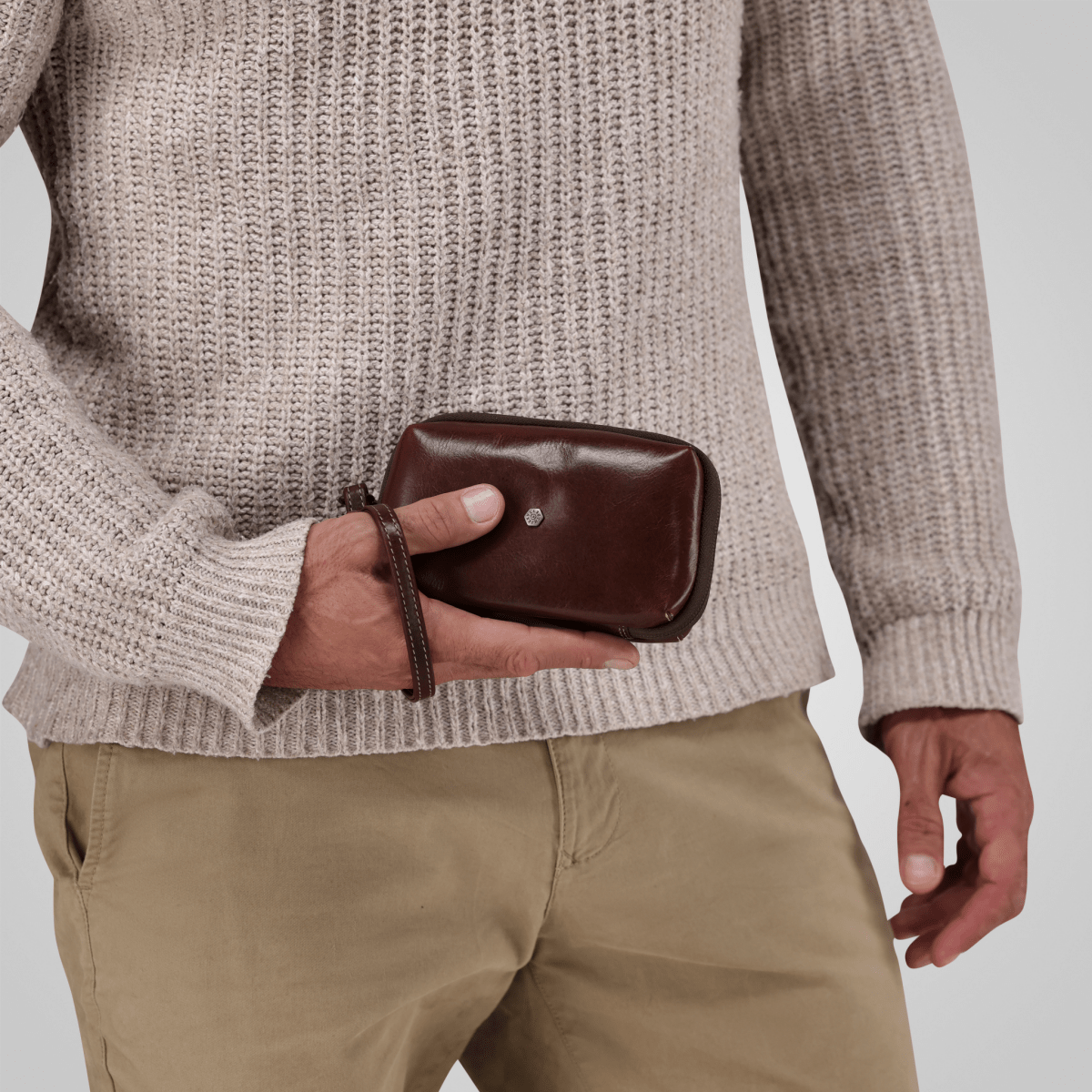 Jekyll and Hide - Compact Zip Around Cable Pouch - Tan | Black | Mocha