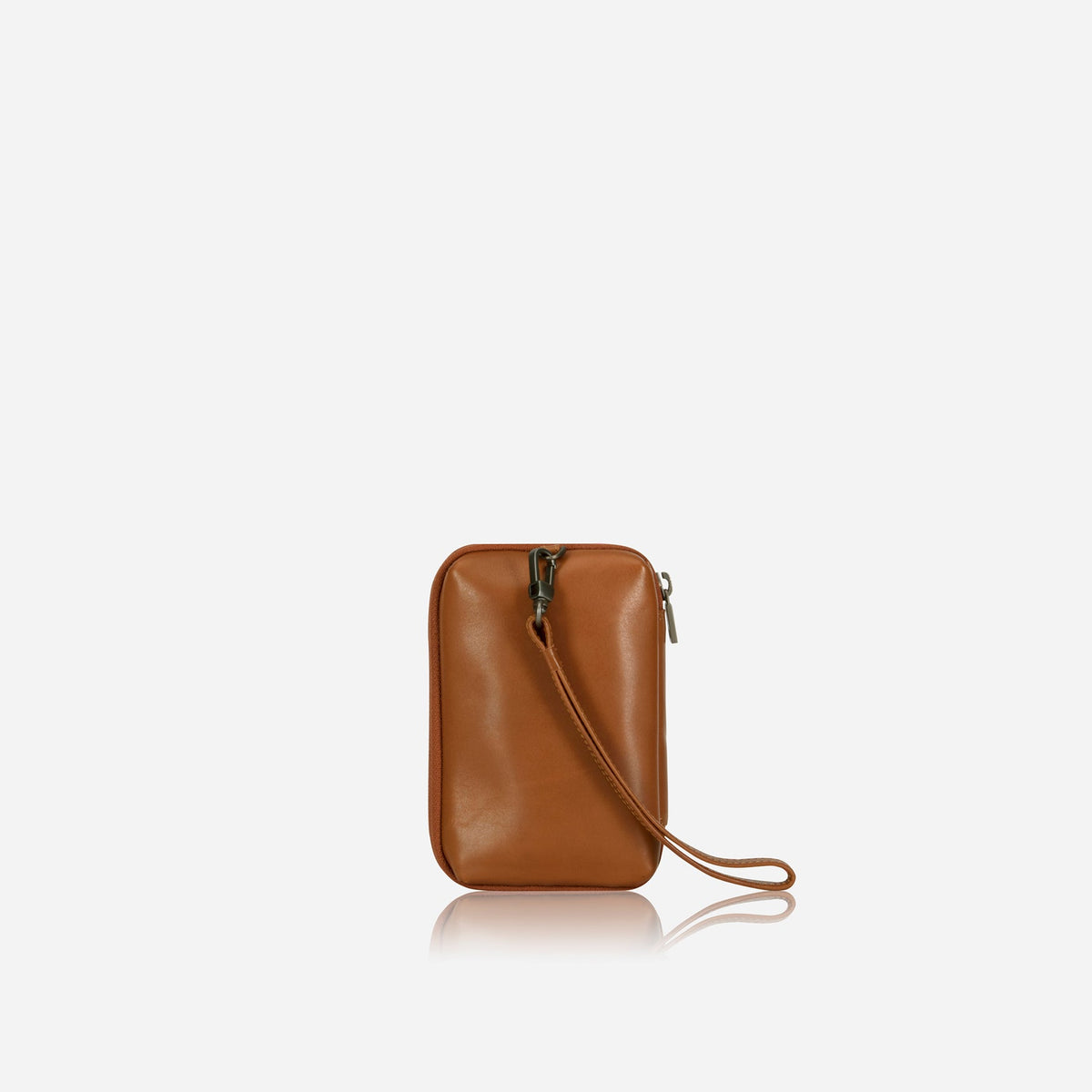 Jekyll and Hide - Compact Zip Around Cable Pouch - Tan | Black | Mocha in tan color, ideal for organizing tech accessories.