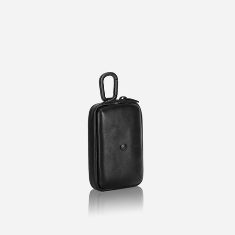 Jekyll and Hide - Men's Utility Pouch - Black | Mocha, compact pouch for essentials, sleek black leather design.