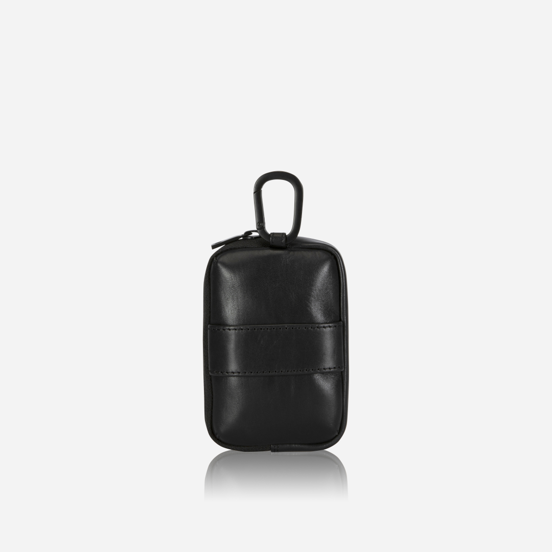 Jekyll and Hide - Men's Utility Pouch - Black | Mocha, black leather utility pouch for organization and portability.