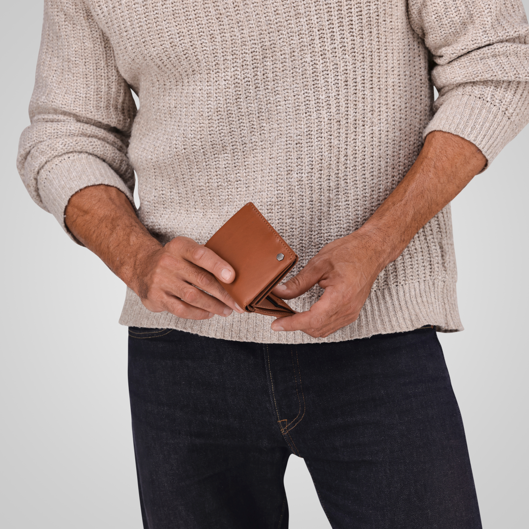 Jekyll and Hide - Large Bifold Wallet With ID Window & Coin Pouch - Tan | Mocha | Black