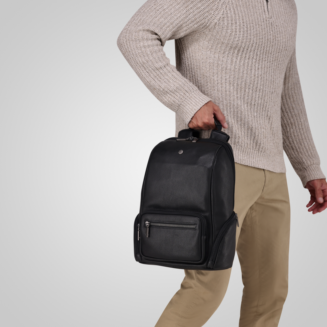 Jekyll and Hide - 13" Casual Leather Backpack - Black | Colt