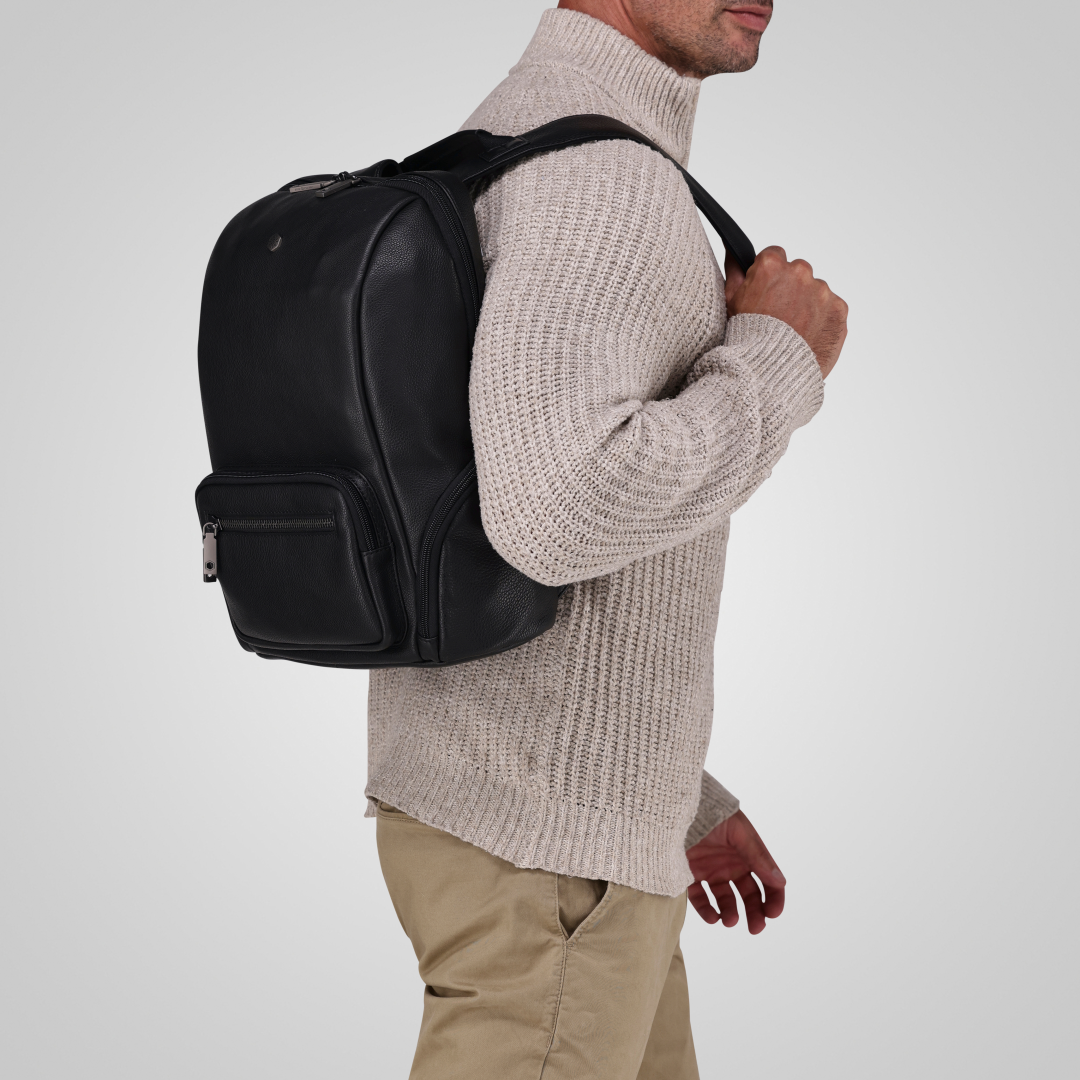 Jekyll and Hide - 13" Casual Leather Backpack - Black | Colt