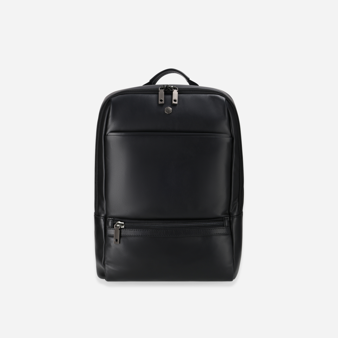Jekyll and Hide - 17" Laptop Backpack - Colt | Black, refined leather design, perfect for daily commute and business meetings.