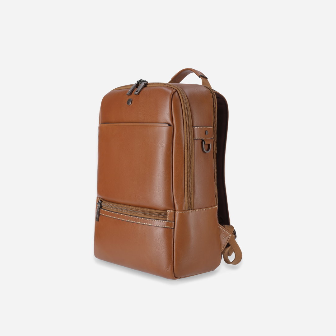 Jekyll and Hide - 17" Laptop Backpack - Colt | Black in refined leather design, perfect for work essentials and daily commute.