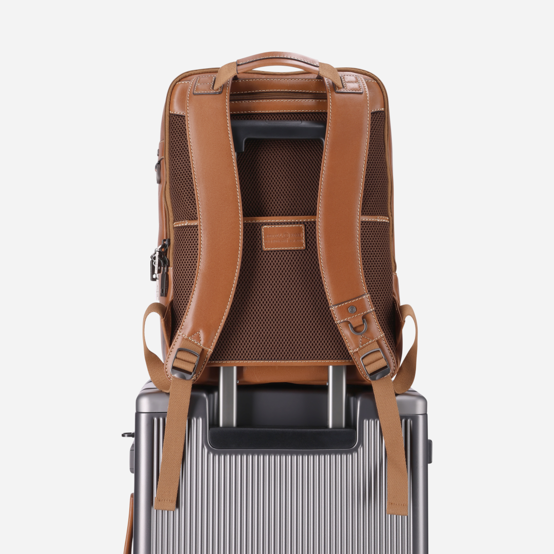 Jekyll and Hide - 17" Laptop Backpack - Colt | Black on a suitcase with padded straps for comfort and support.