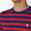 Ralph Lauren - Custom Fit  Crewneck Tshirt - Bright Red & Navy stripe