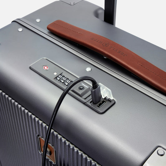 Jekyll and Hide - Carry On Cabin Trolley Suitcase - 55cm (44 L) - Silver - OVERSIZE PARCEL