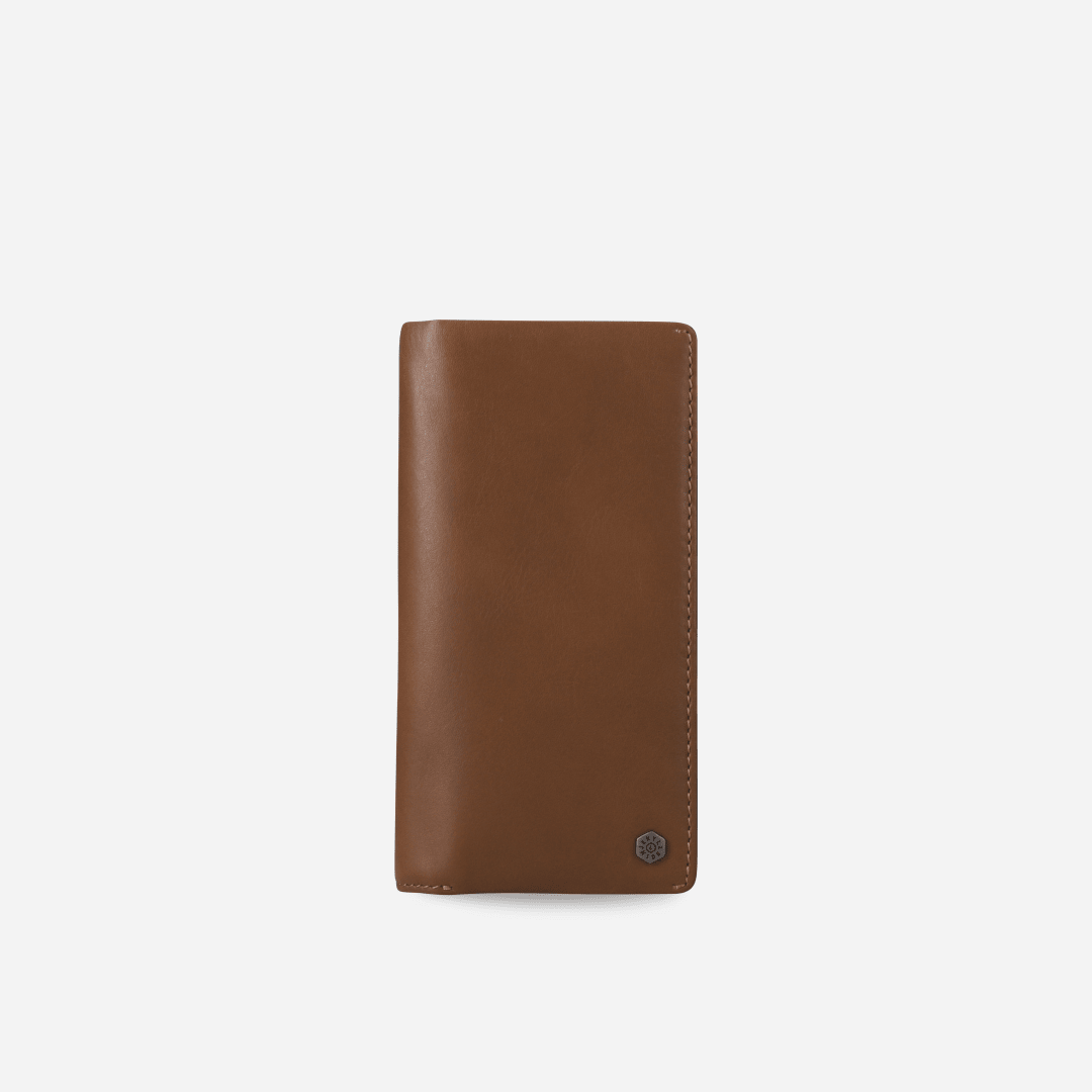 Jekyll and Hide - Large Travel And Mobile Wallet - Tan | Mocha | Black in a rich tan color, perfect for storing cards and cash.