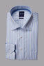 Abelard - Long Sleeve Business Shirt - Oxford - Stripe - Sky Blue & White
