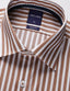 Long Sleeve Business Shirt - Stripe - Camel & White