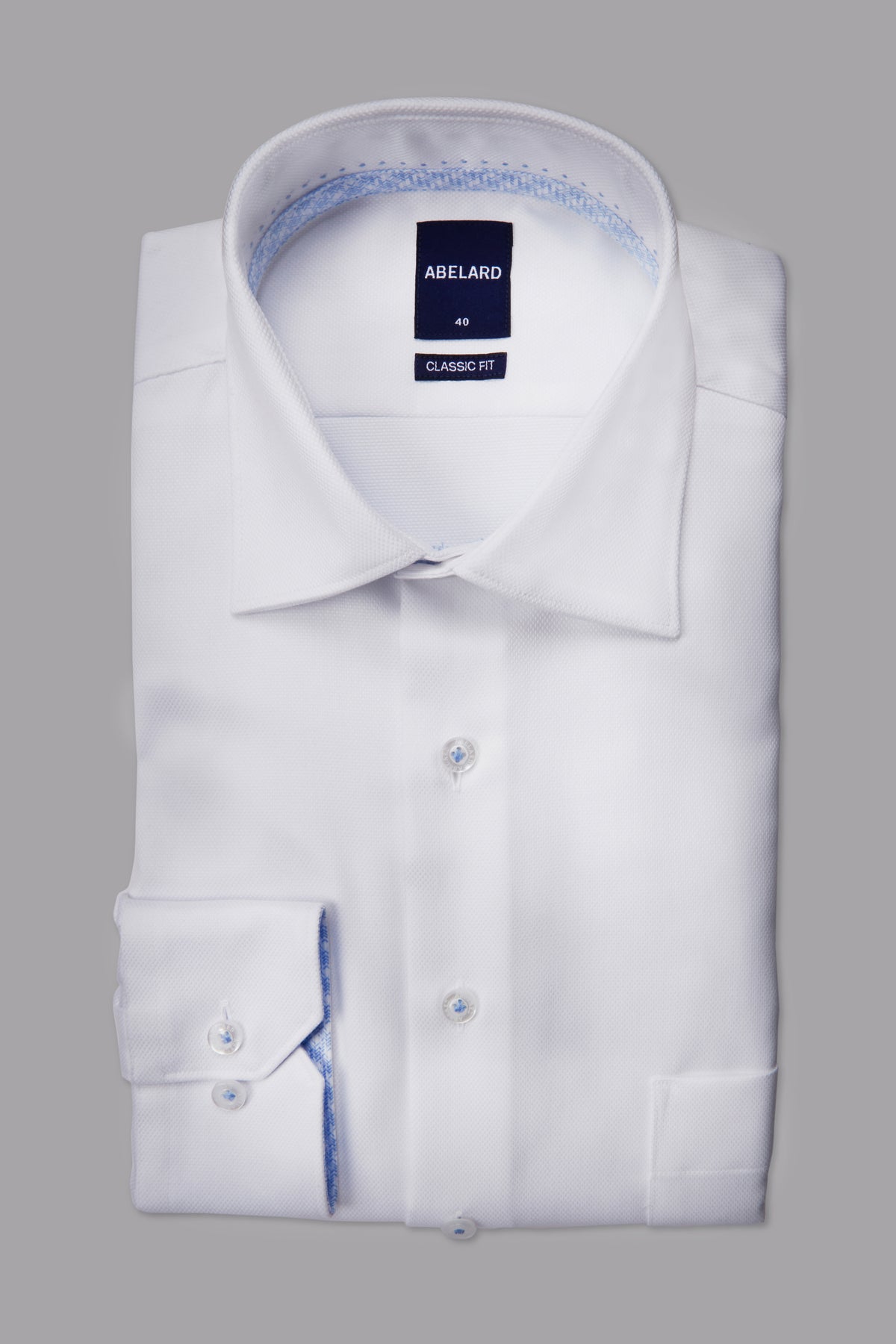 Abelard - Long Sleeve Business Shirt - Textured - White