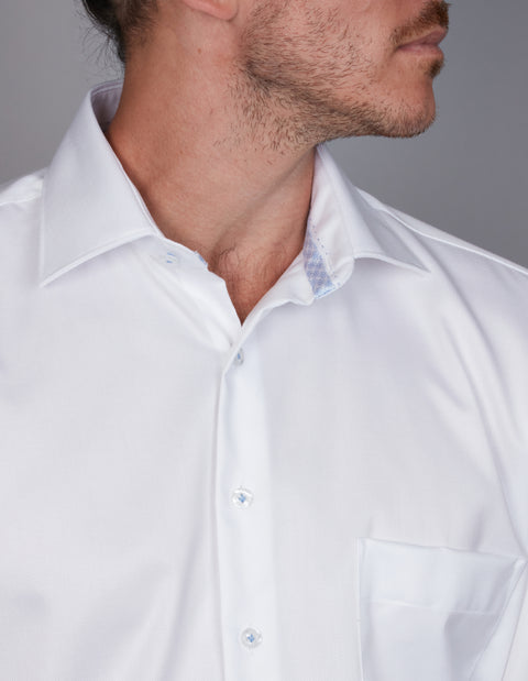 Abelard - Long Sleeve Business Shirt - Textured - White