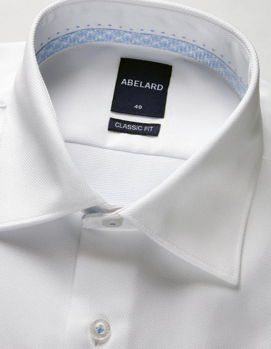 Abelard - Long Sleeve Business Shirt - Textured - White