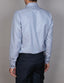 Long Sleeve Business Shirt - Blue with Chocolate & White Thread