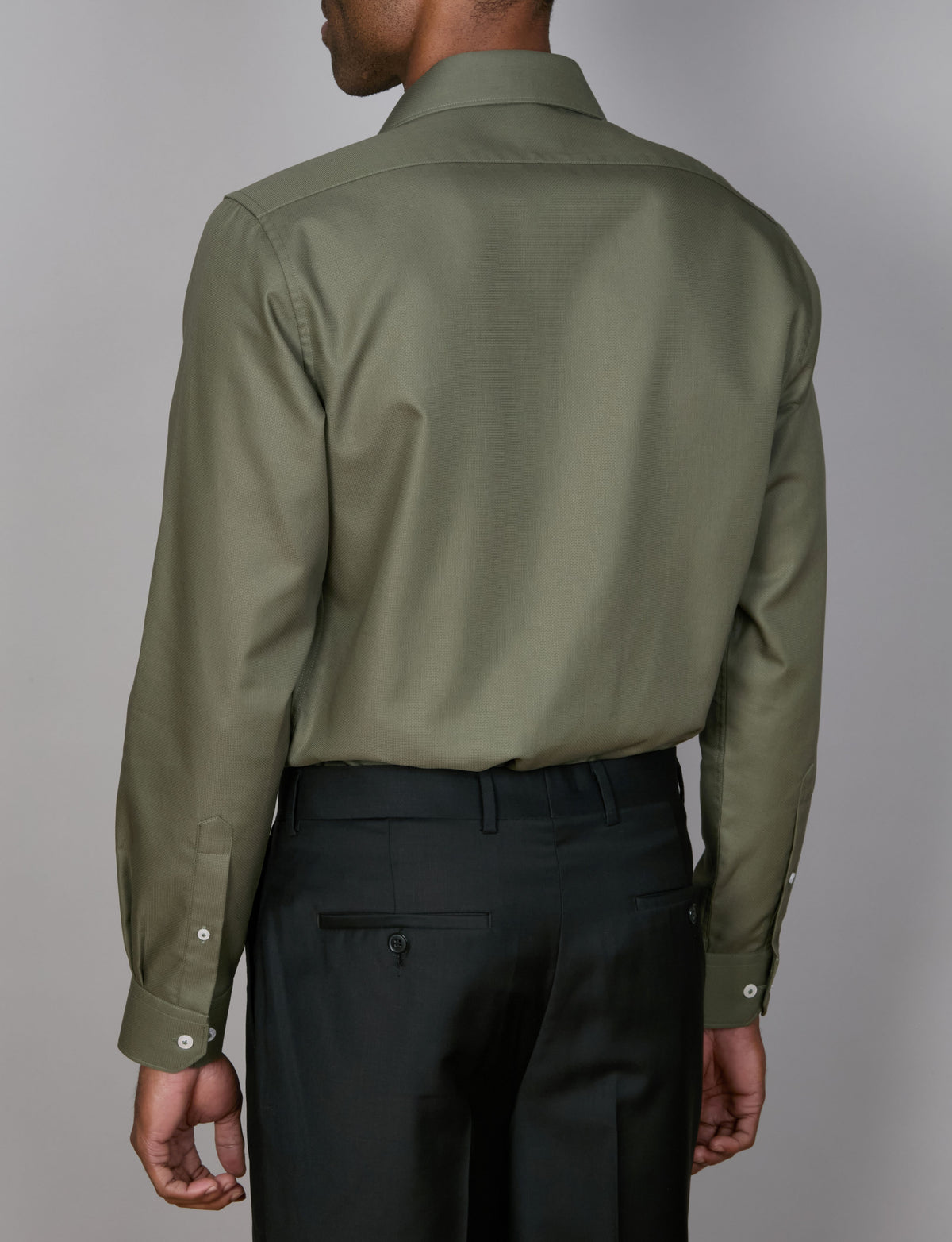 Abelard - Long Sleeve Business Shirt - Textured - Khaki