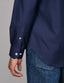 Long Sleeve Sports Shirt - Textured - Navy