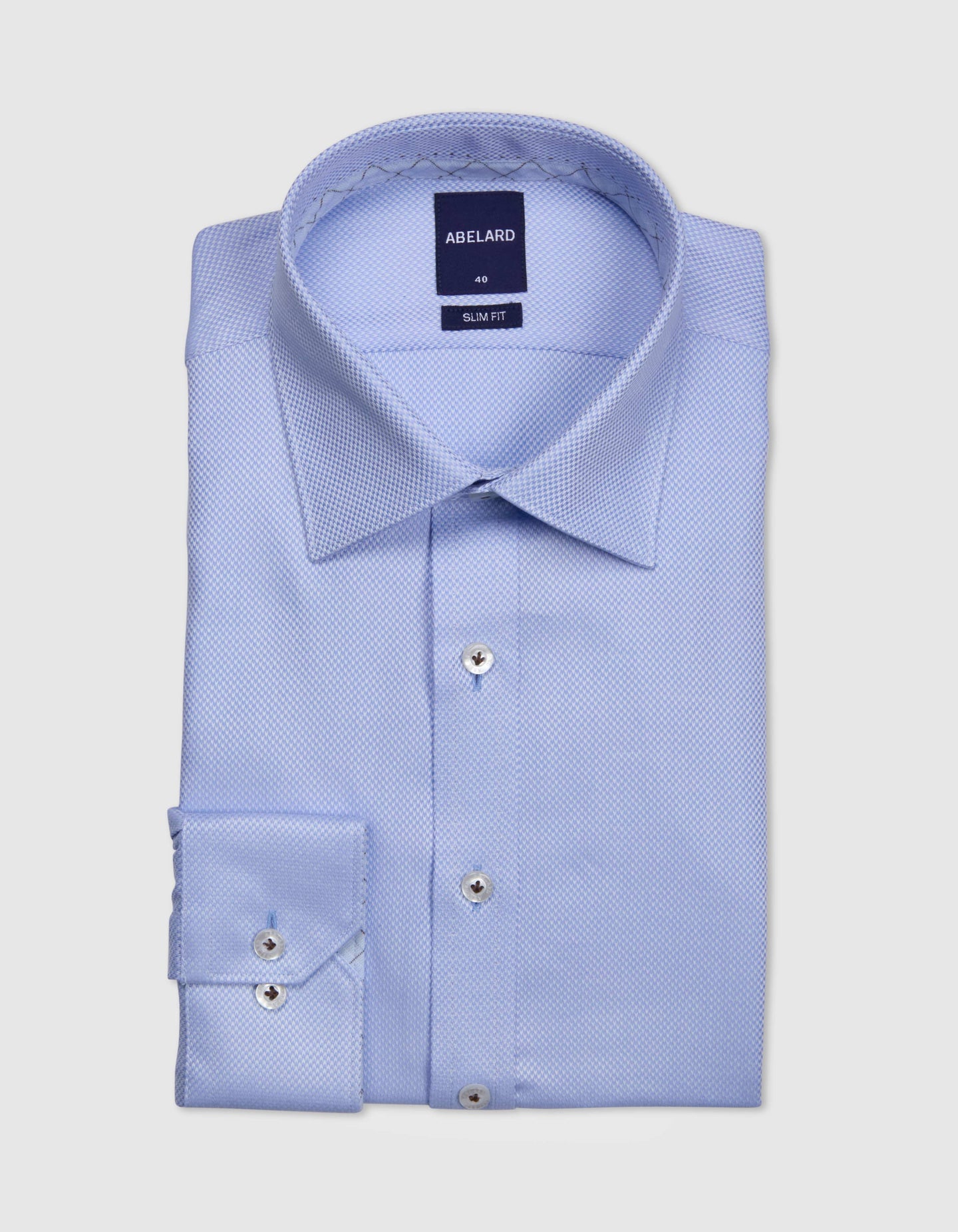 Abelard - Long Sleeve Business Shirt - Patterned - Sky Blue