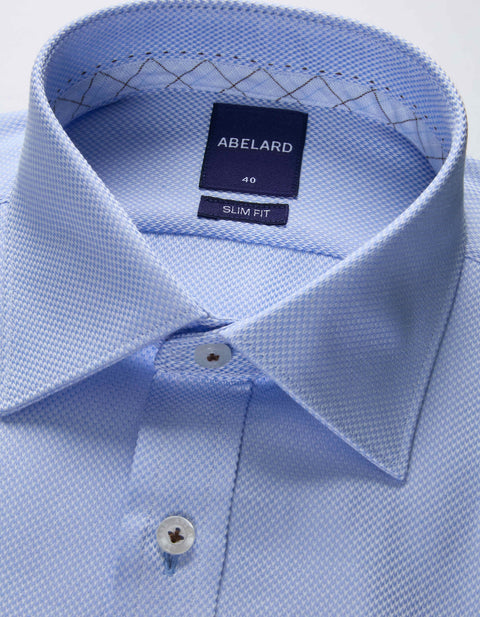 Abelard - Long Sleeve Business Shirt - Patterned - Sky Blue
