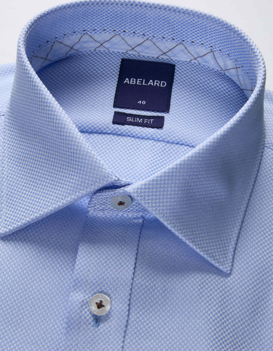 Abelard - Long Sleeve Business Shirt - Patterned - Sky Blue