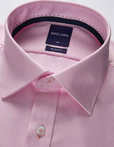 Abelard - Long Sleeve Business Shirt - Textured - Pink