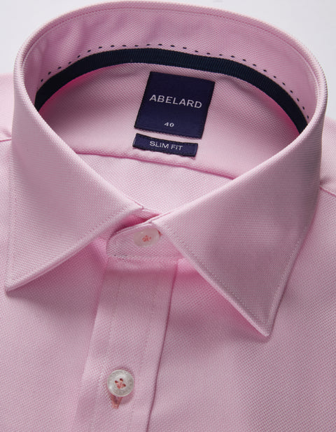 Abelard - Long Sleeve Business Shirt - Textured - Pink